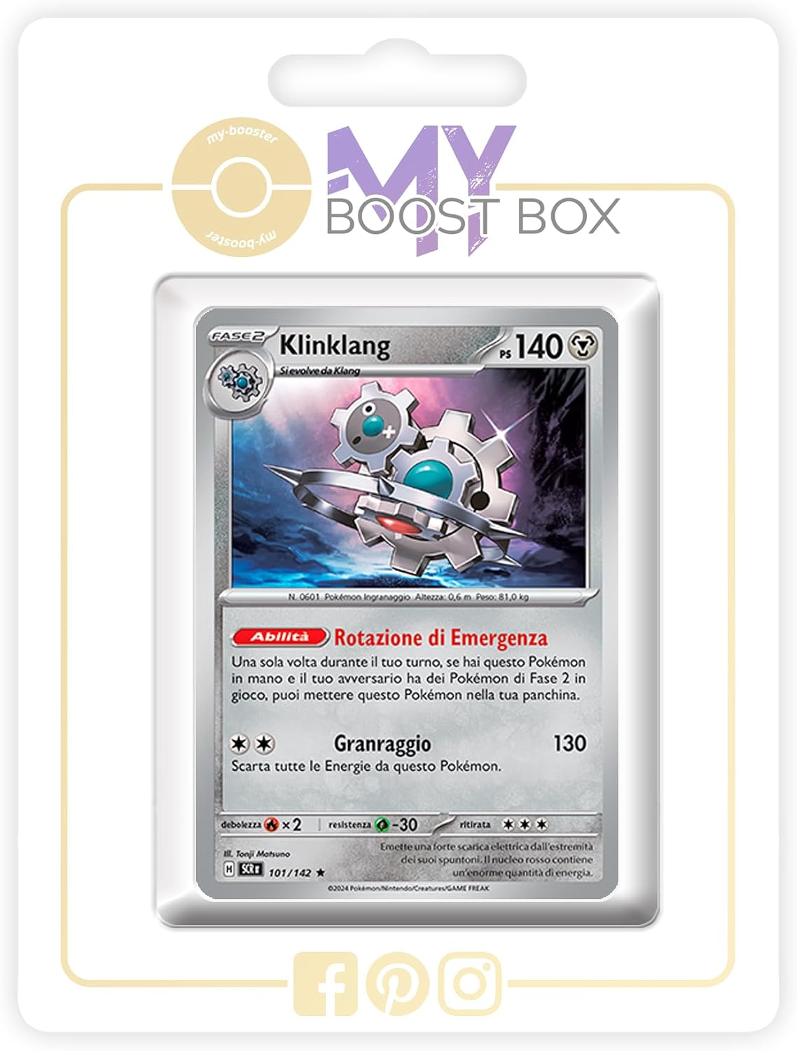 my-booster Klinklang 101/142 Holo o Reverse (casuale) X Scarlatto e Violetto 7 Corona Astrale - Box di 10 carte Pokémon Italiane