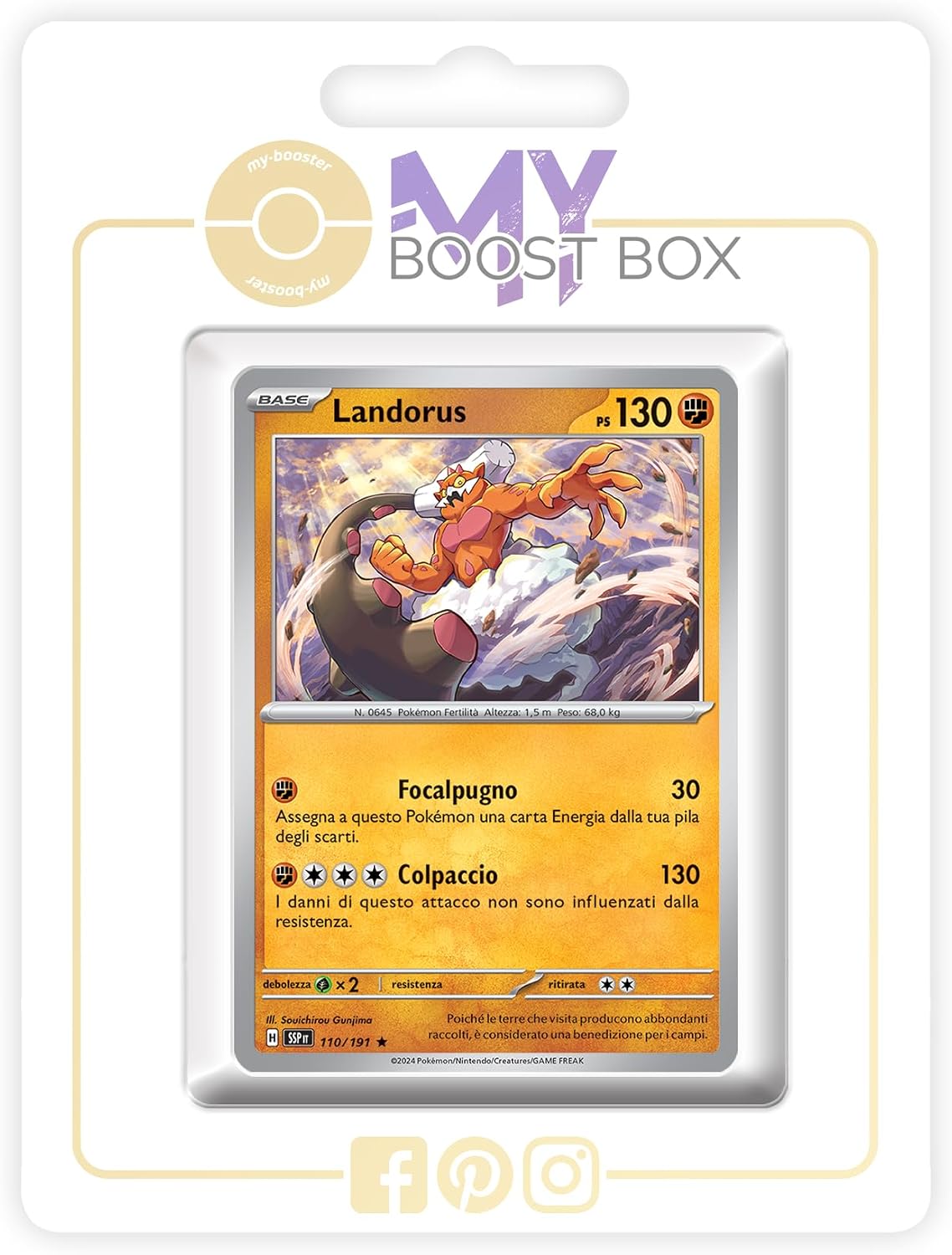 my-booster Landorus 110/191 Holo o Reverse (casuale) X Scarlatto e Violetto 8 - Scintille Folgoranti Box di 10 carte Pokémon Italiane