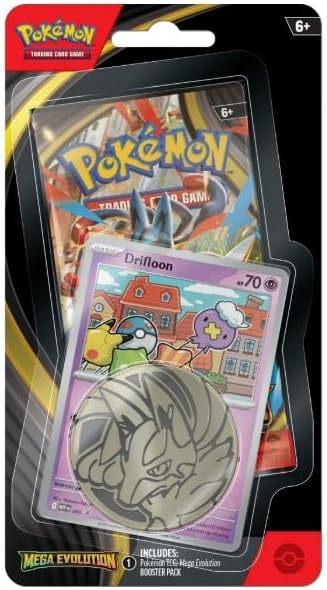 Pokemon Mega Evolutions, gioco di carte collezionabili TCG 1 Booster Pack con carta promozionale e moneta (Drifloon)