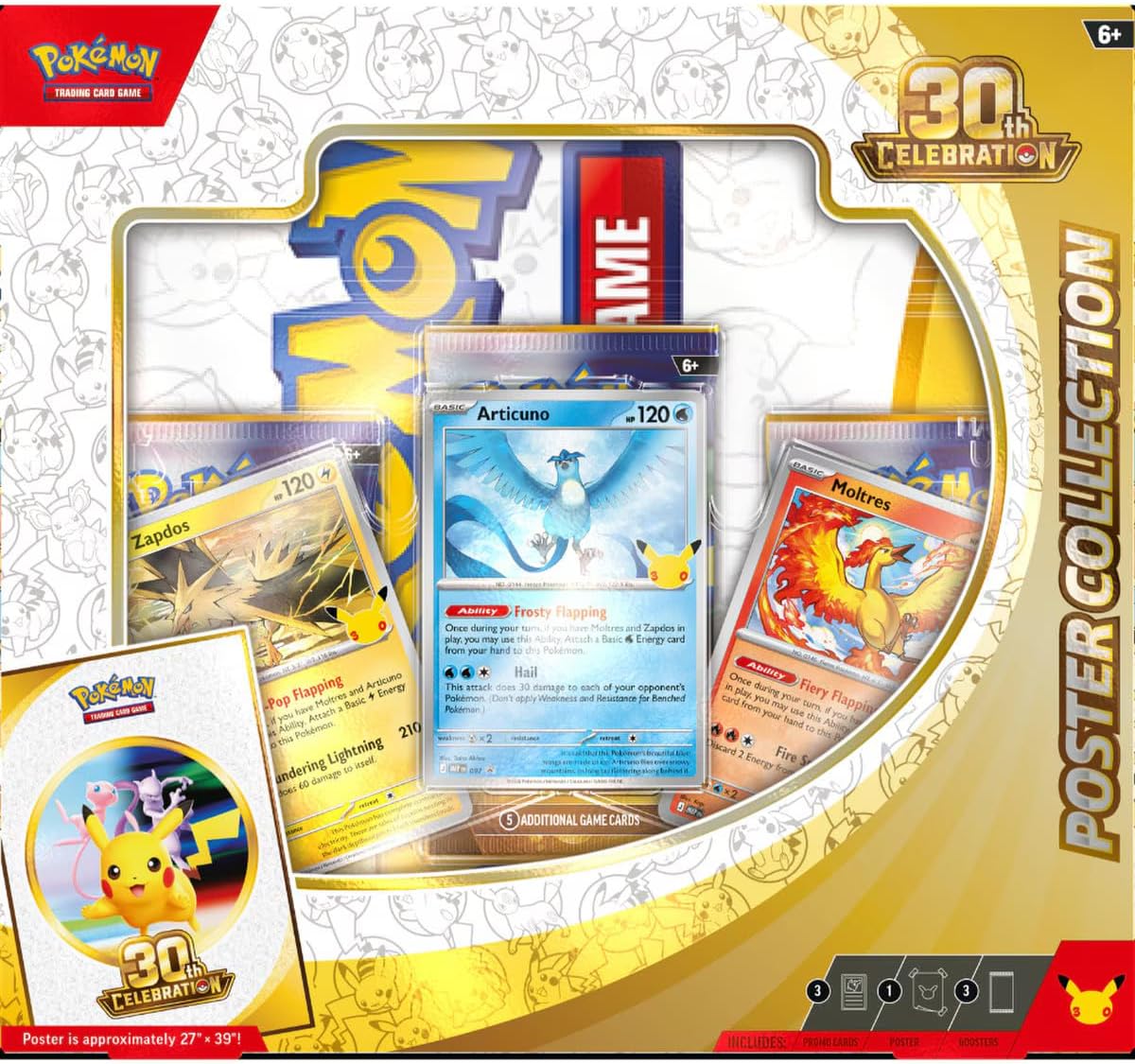 Pokémon TCG: Collezione di poster per 30° celebrazione (3 carte promozionali, 1 poster e 3 booster)