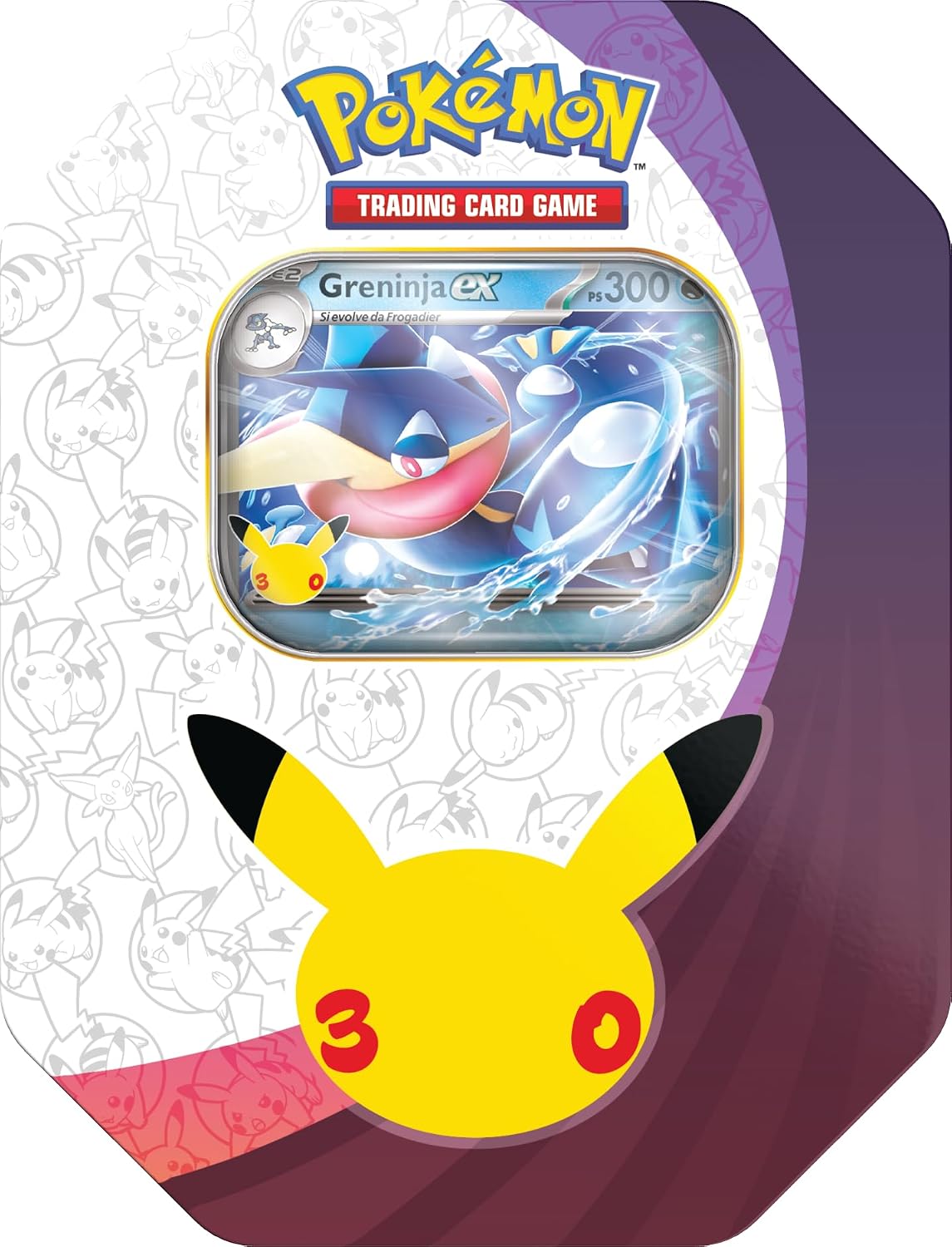 Pokémon: scatola da collezione Greninja-ex dell’espansione 30° Anniversario del GCC Pokémon (1 carta promozionale olografica e 4 buste di espansione), Edizione in Italiano